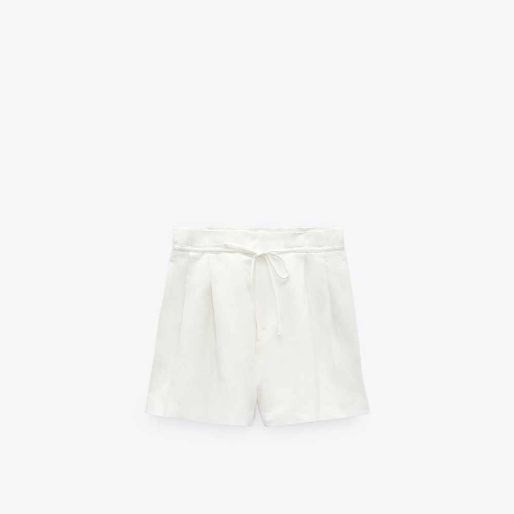 Linen blend Zara Tie shorts